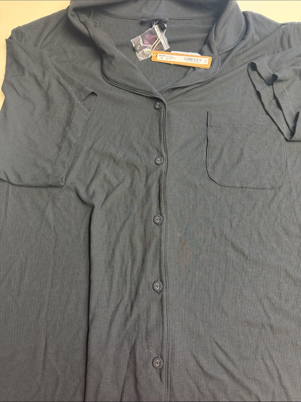 SKIMS Smooth Lounge Short Sleeve TOP Only in Onyx 3X